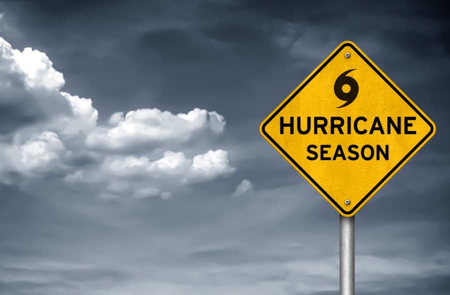 Signpost indicating it is hurricane season